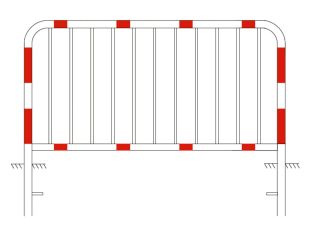 Bariera chodnikowa U-11a szczeblinkowa | do wkopania, wbetonowania, biało-czerwona